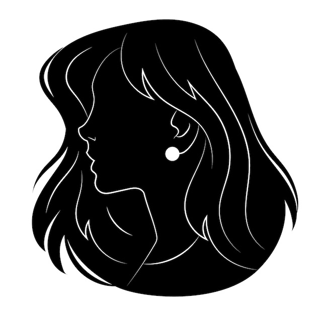 Hand drawn woman silhouette