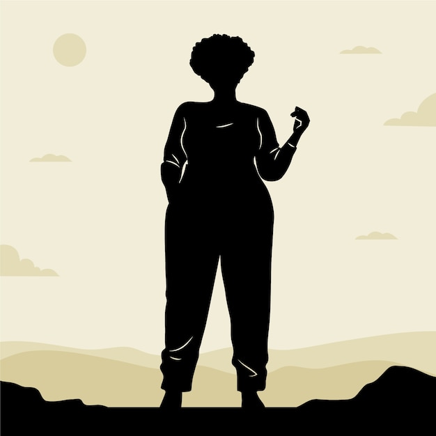 Free vector hand drawn woman silhouette