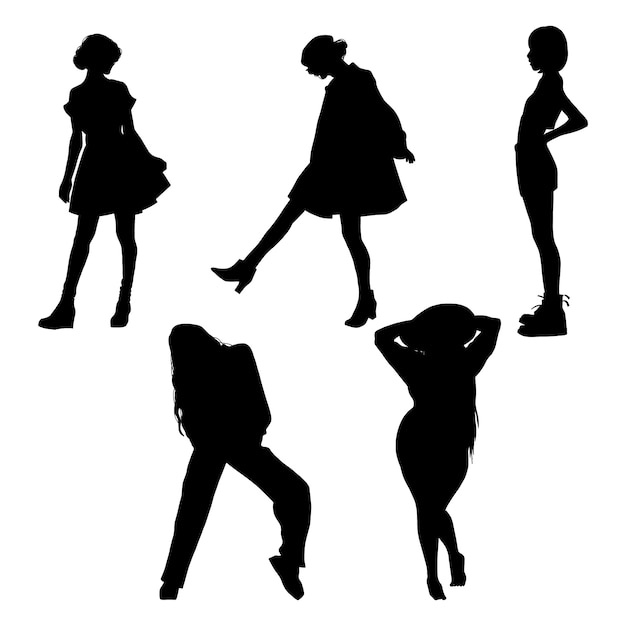 Hand drawn woman silhouette