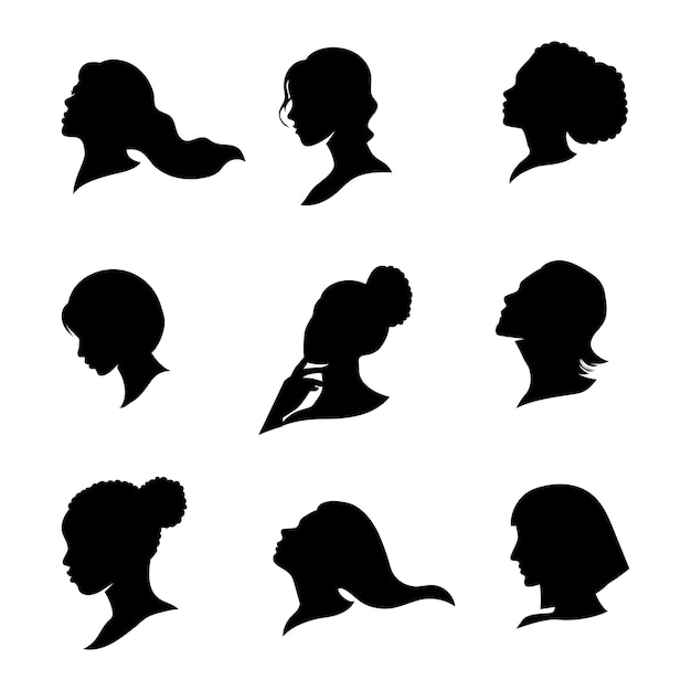 Free vector hand drawn woman silhouette