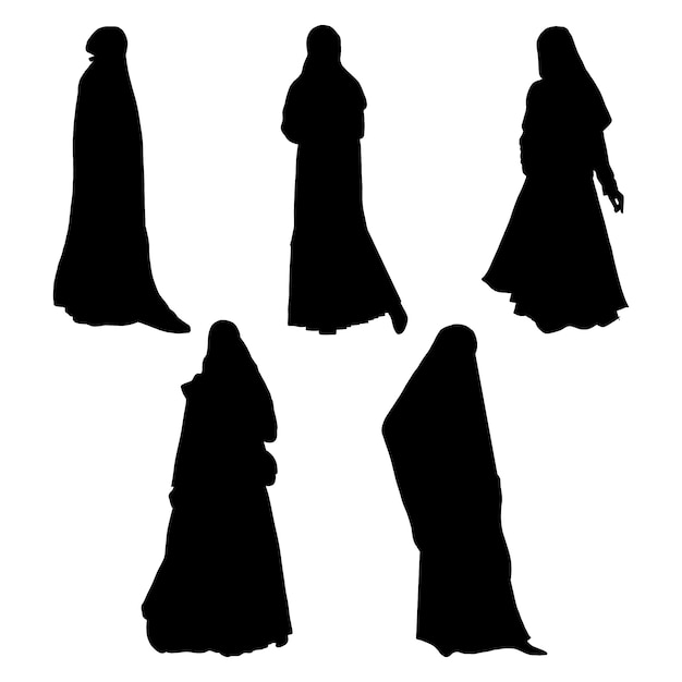 Free vector hand drawn woman silhouette