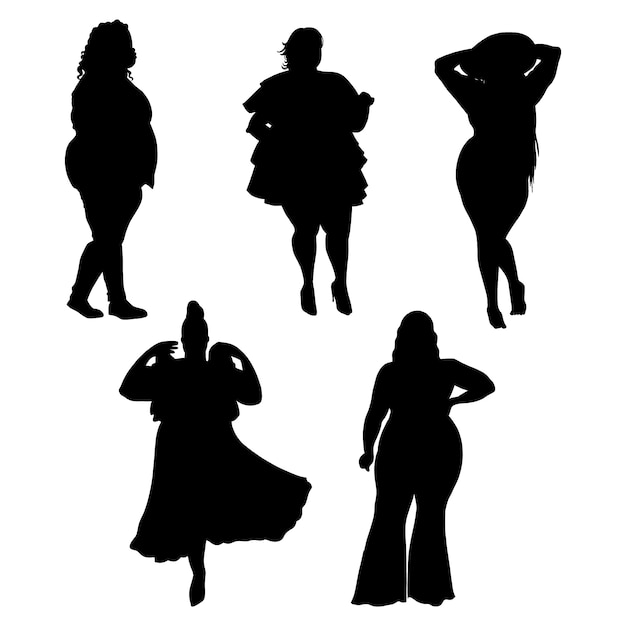 Free vector hand drawn woman silhouette