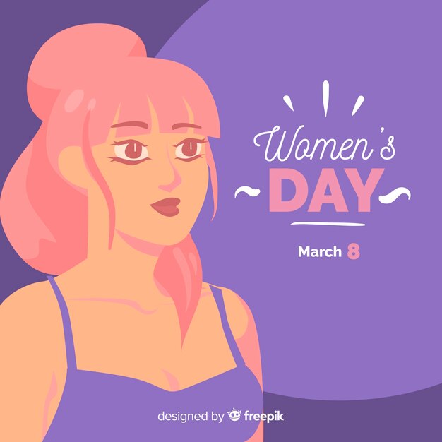 Hand drawn woman women's day background