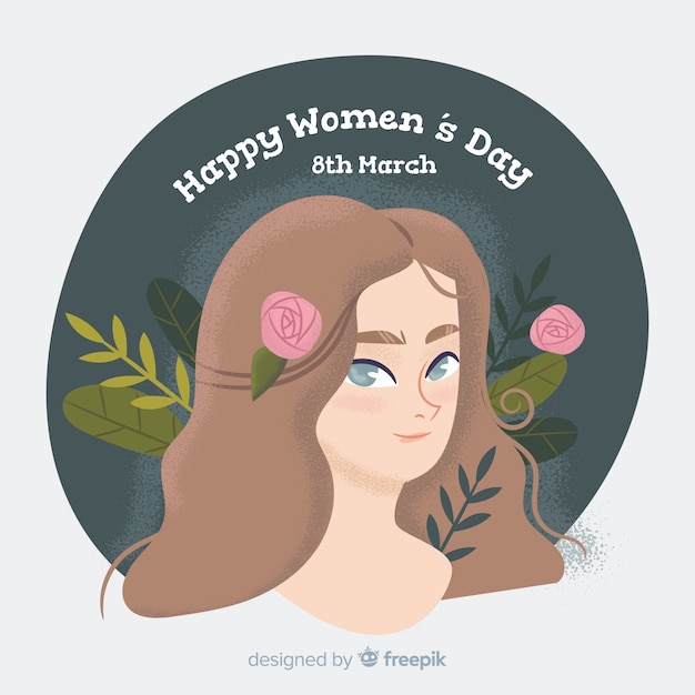 Hand drawn women's day background