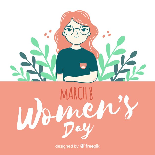 Hand drawn women's day background