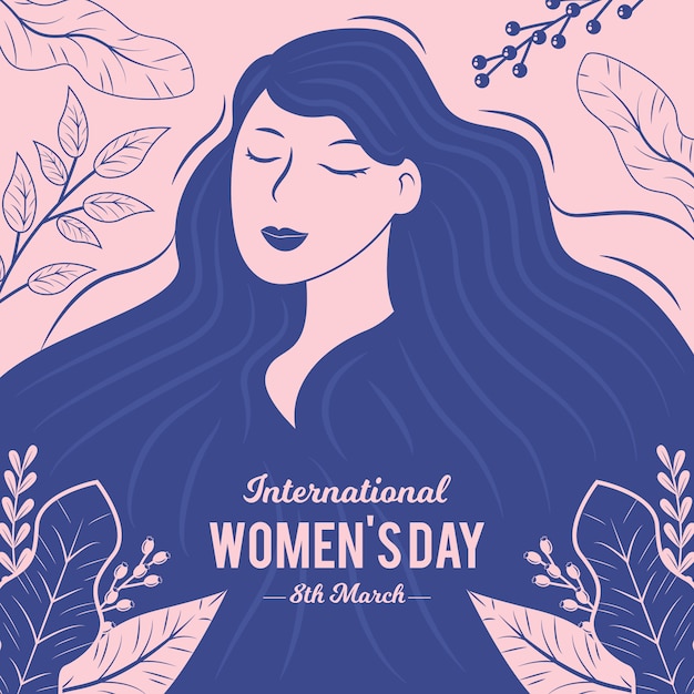 Hand drawn women's day background