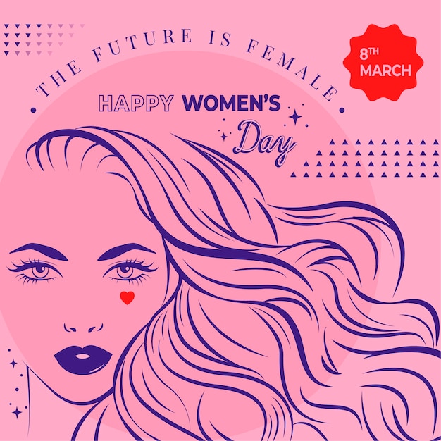 Hand drawn women's day background