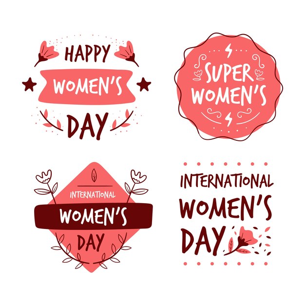 Hand drawn women's day label collection