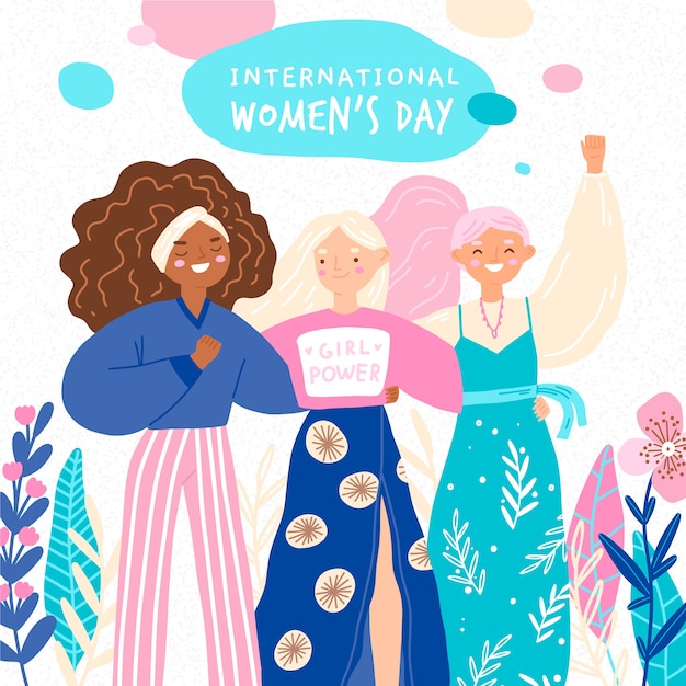 Hand drawn women's day