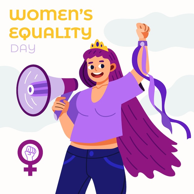 Hand drawn women's equality day illustration