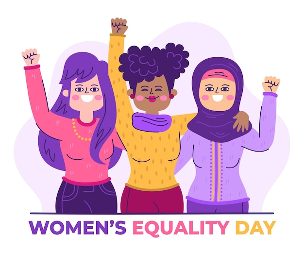 Free vector hand drawn women's equality day illustration