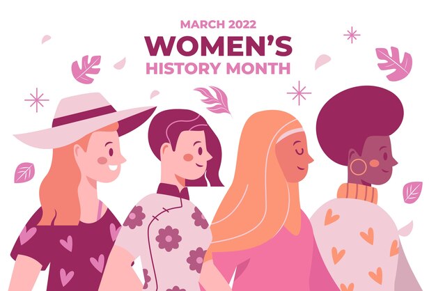 Hand drawn women's history month background