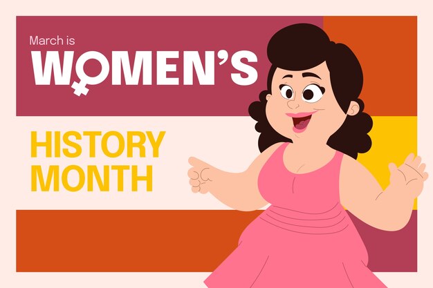 Hand drawn women's history month background