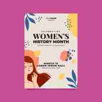Free vector hand drawn women's history month vertical poster template