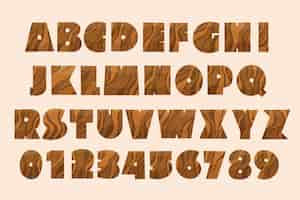 Free vector hand drawn wood alphabet