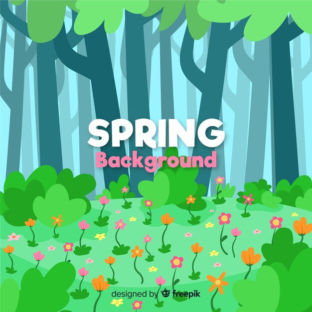 Hand drawn wood spring background