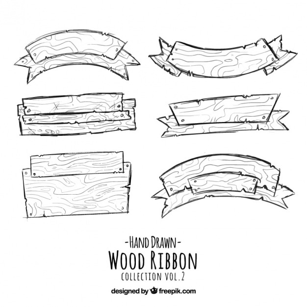 Hand drawn wooden signs – Free Vector Download