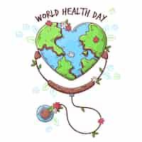 Free vector hand-drawn workd health day concept