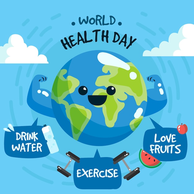 Hand-drawn workd health day