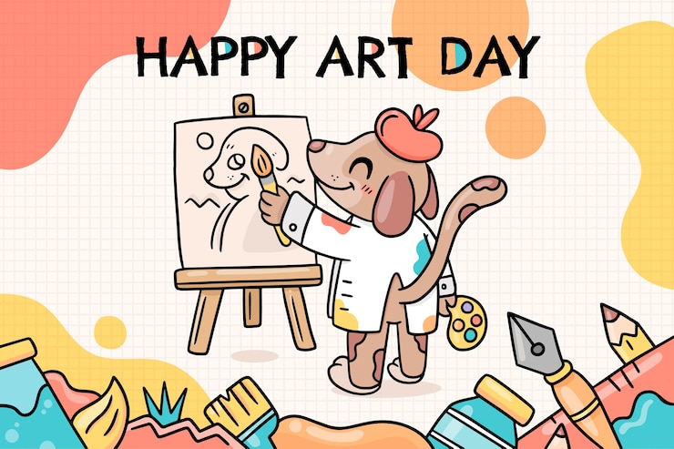 ฟรี Vector hand drawn world art day background