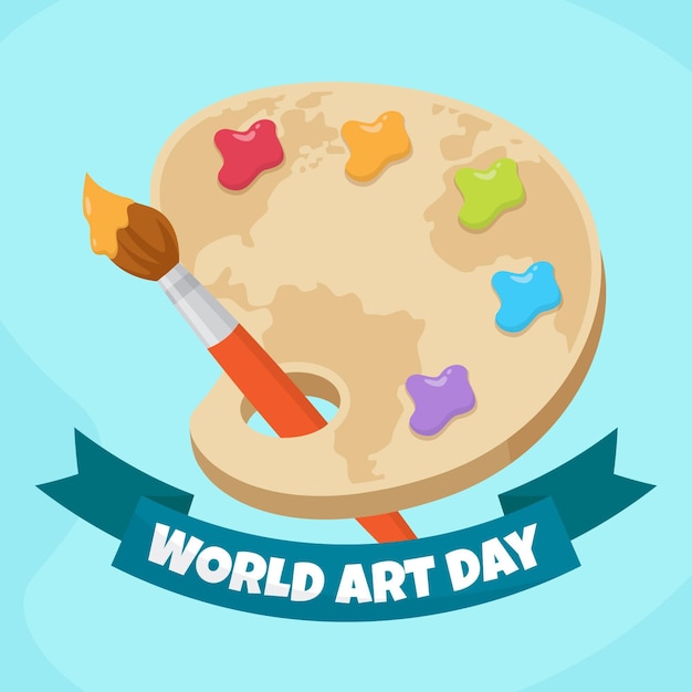 Free vector hand drawn world art day illustration