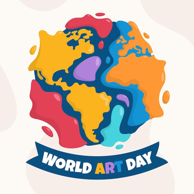 Free vector hand drawn world art day illustration