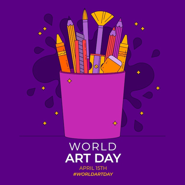 Free vector hand drawn world art day illustration