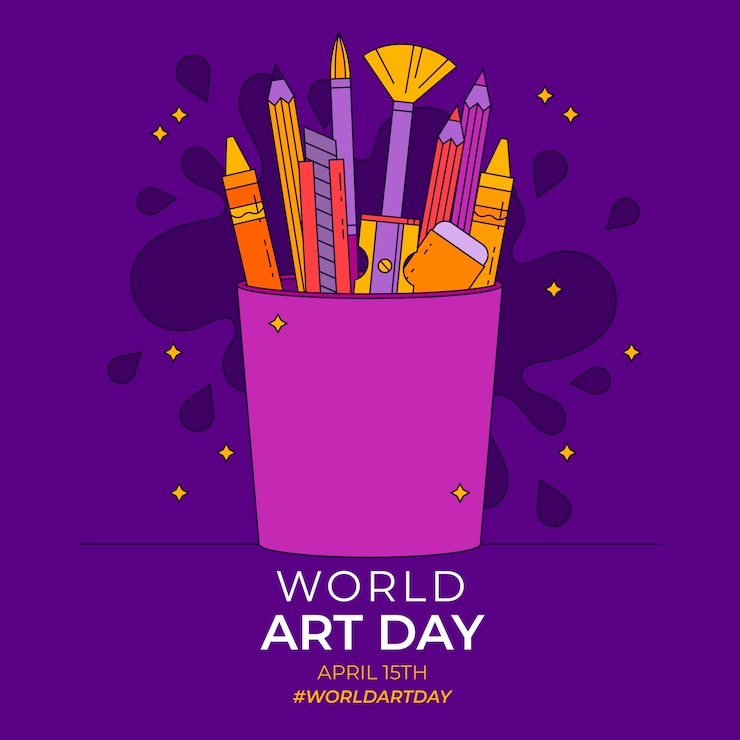 Free Vector hand drawn world art day illustration