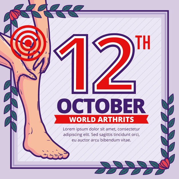 Hand drawn world arthritis day illustration