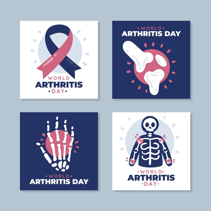 Free Vector hand drawn world arthritis day instagram posts collection