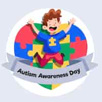 Free vector hand drawn world autism awareness day illustration