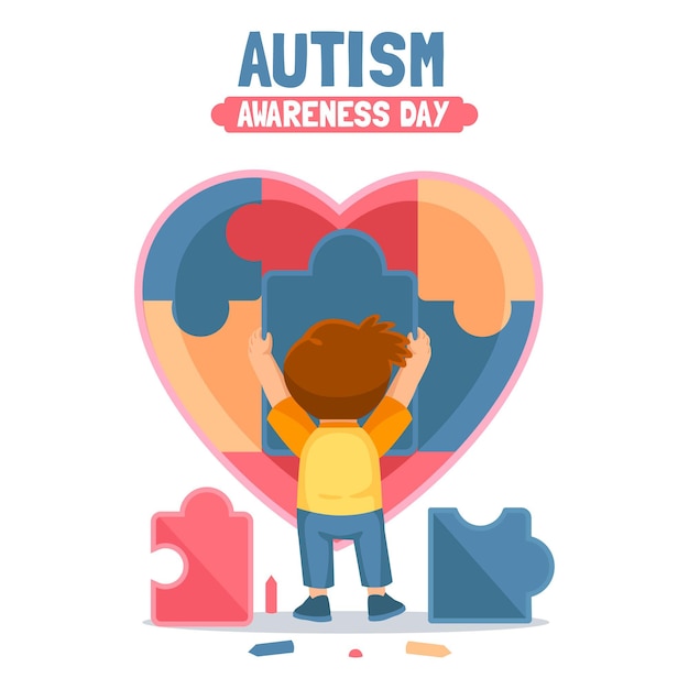 Free vector hand drawn world autism awareness day illustration