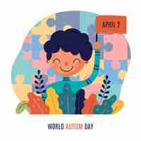 Free vector hand drawn world autism awareness day illustration