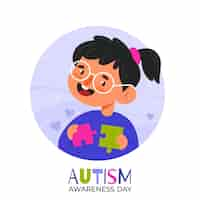 Free vector hand drawn world autism awareness day illustration