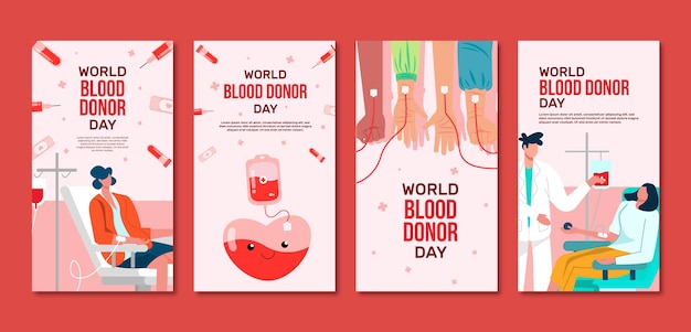 손으로 그린 세계 헌혈자의 날 Instagram 이야기