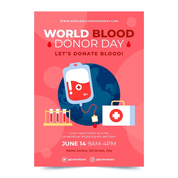 Free vector hand drawn world blood donor day poster