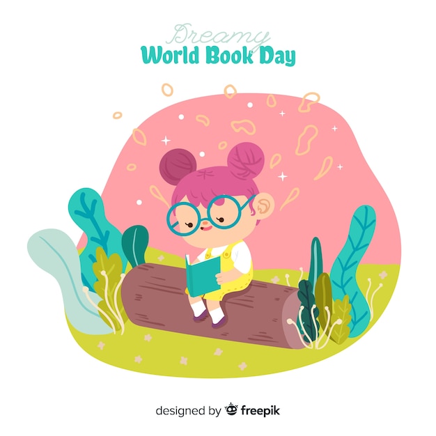 Free vector hand drawn world book day background