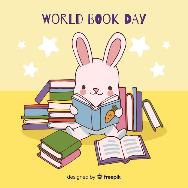 Hand drawn world book day background