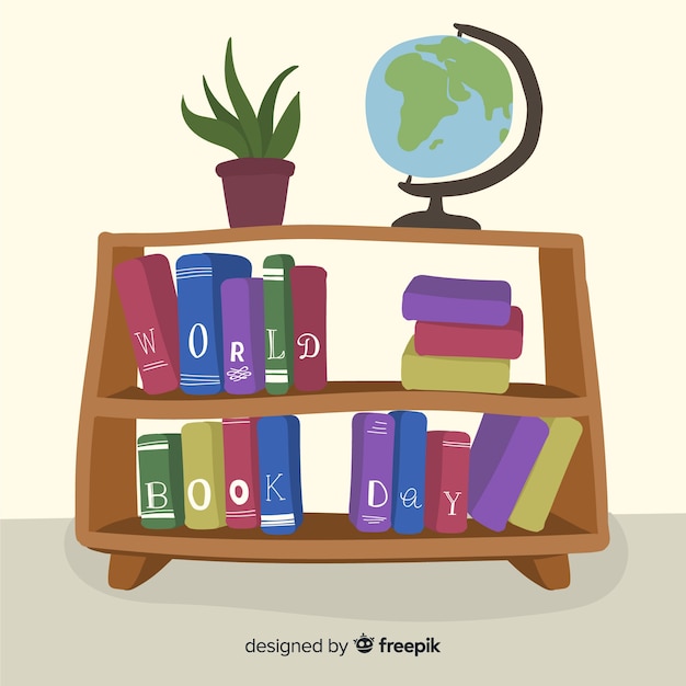 Hand drawn world book day background