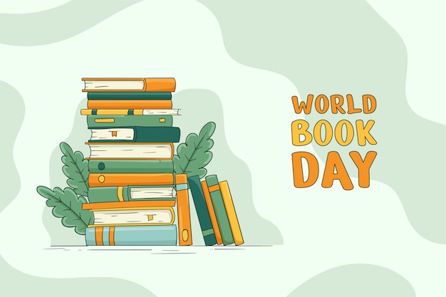 Fondo della giornata mondiale del libro disegnato a mano