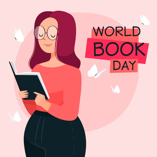 Hand drawn world book day concept