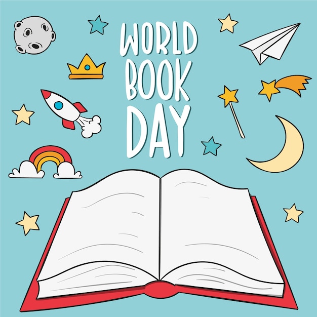 Free vector hand-drawn world book day concept