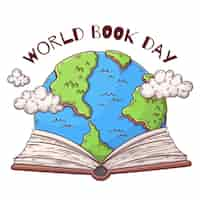 Free vector hand drawn world book day concept