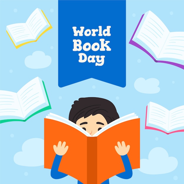 Hand drawn world book day concept