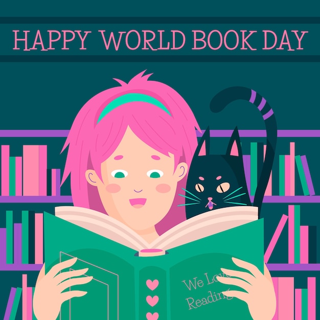 Free vector hand drawn world book day illustration