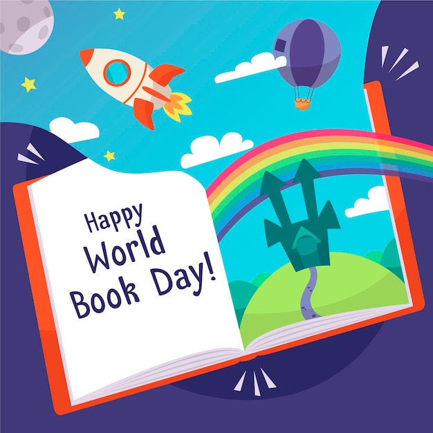 Free vector hand drawn world book day illustration