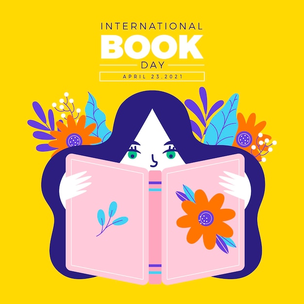 Бесплатное векторное изображение Нарисованная рукой иллюстрация всемирного дня книги