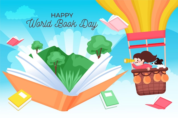 Free vector hand drawn world book day illustration