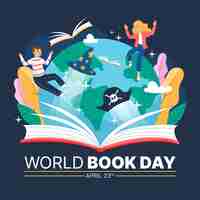 Free vector hand drawn world book day illustration