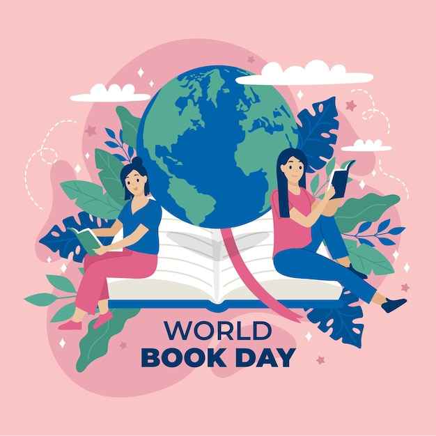 Hand drawn world book day illustration